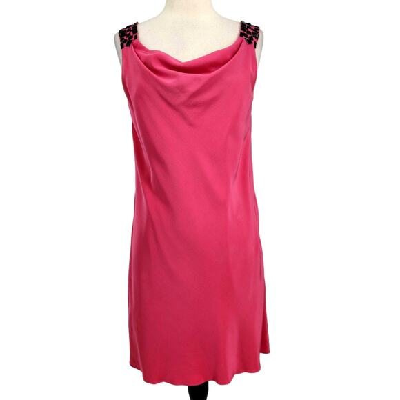 Tibi Silk Drape Front Backless Mini Dress Pink - Picture 1 of 7